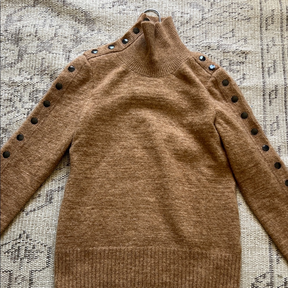 Isabel Marant Camel Button-Trim Turtleneck Sweater - Picture 5 of 8